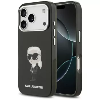 Pouzdro MagSafe Karl Lagerfeld IML Aquarelle Karl & Logo pro iPhone 17 Pro, černé