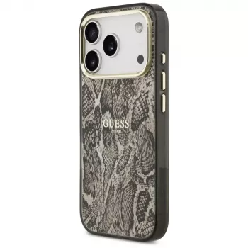 Guess Python Pattern MagSafe pouzdro pro iPhone 17 Pro, hnědé