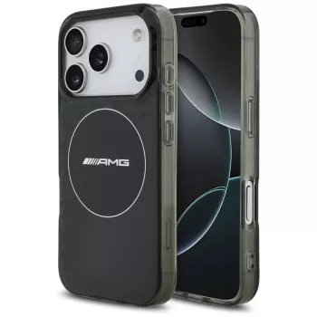 Pouzdro MagSafe Mercedes AMG Double Layer Transparent Smoked pro iPhone 17 Pro, černé