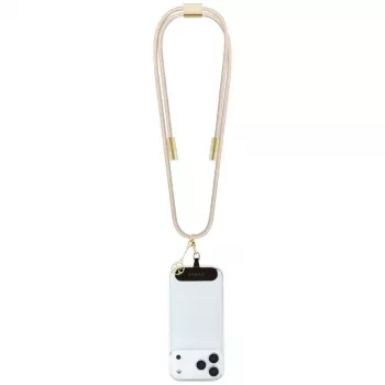 Guess Crossbody Strap 4G Charm – univerzální popruh na telefon / kabel USB-C na USB-C 1,5 m (béžový)