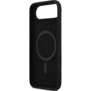 KARL LAGERFELD Silicone Karl & Choupette Ring MagSafe pouzdro pro Apple iPhone Air – černé