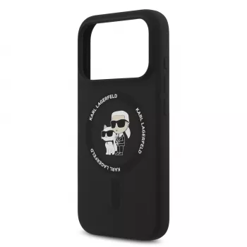 KARL LAGERFELD silikonové pouzdro Karl & Choupette Ring MagSafe pro Apple iPhone 17 Pro černé