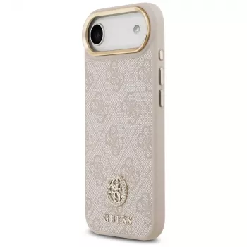 Pouzdro Guess 4G Strass Logo & Big Strap Metal Buttons MagSafe pro iPhone Air - růžové