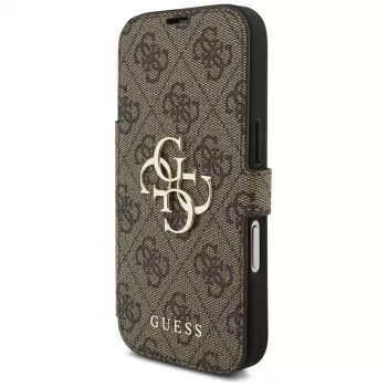 Guess Book 4G Metal Logo pouzdro pro Apple iPhone 17 Pro, hnědé