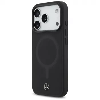 Pouzdro MagSafe Mercedes Plain Smooth Leather pro iPhone 17 Pro, černé