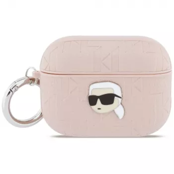 KARL LAGERFELD Monogram Karl Head pouzdro pro AirPods Pro 3, růžové