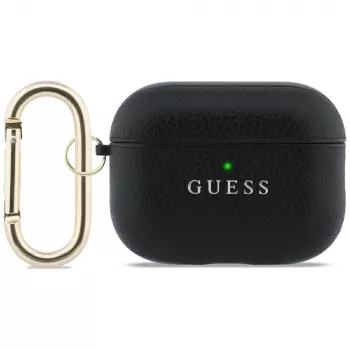Guess Grained Classic Logo pouzdro pro AirPods Pro 3, černé
