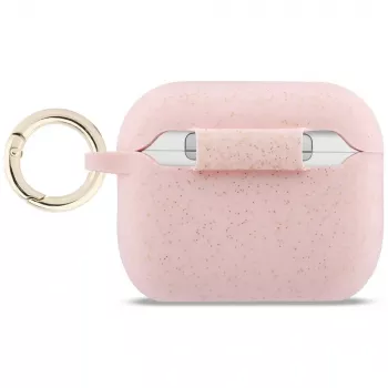 Guess Silicone Glitter Ring Case for AirPods Pro 3, Pink