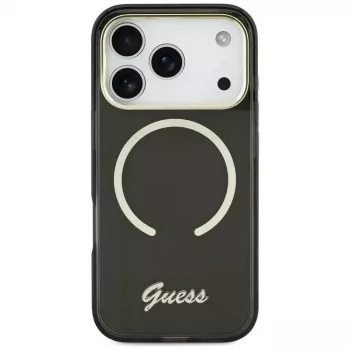 Guess IML Script Metal MagSafe pouzdro pro Apple iPhone 17, černé