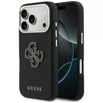 Guess FW Resin Logo zadní kryt pro Apple iPhone 17 Pro, černý