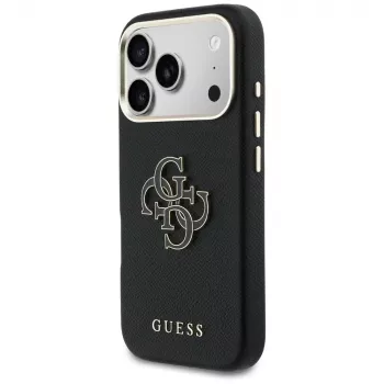Guess FW Resin Logo zadní kryt pro Apple iPhone 17 Pro, černý