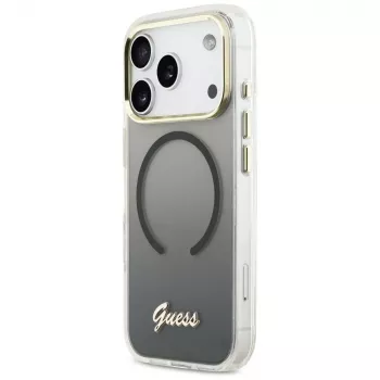 Guess IML Gradient Script Metal MagSafe pouzdro pro Apple iPhone 17 Pro, černé