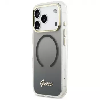 Guess IML Gradient Script Metal MagSafe pouzdro pro Apple iPhone 17 Pro Max, černé