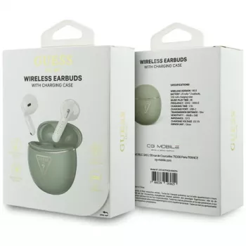 Guess Gold Line Triangle TWS Bluetooth Earbuds with Charging Case (Khaki)