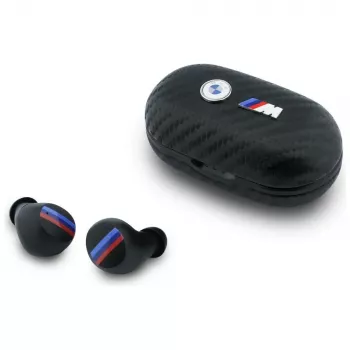 BMW Bluetooth TWS sluchátka Carbon Metal Logo ENC černá
