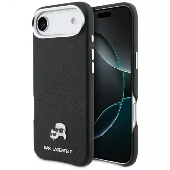 Pouzdro MagSafe Karl Lagerfeld Karl & Choupette Head Pins Saffiano pro iPhone Air, černé