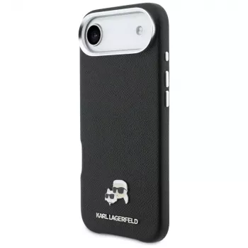 Pouzdro MagSafe Karl Lagerfeld Karl & Choupette Head Pins Saffiano pro iPhone Air, černé