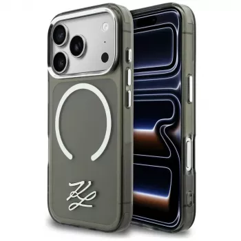 KARL LAGERFELD IML KL Script Logo MagSafe pouzdro pro Apple iPhone 17 Pro Max, černé