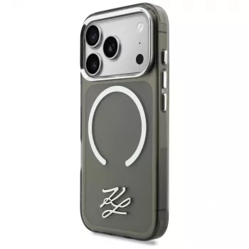 KARL LAGERFELD IML KL Script Logo MagSafe pouzdro pro Apple iPhone 17 Pro Max, černé