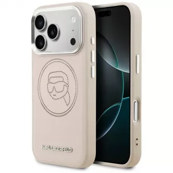 KARL LAGERFELD K Head Point Logo MagSafe pouzdro pro iPhone 17 Pro Max růžové
