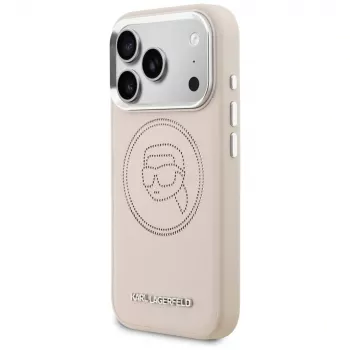 KARL LAGERFELD K Head Point Logo MagSafe pouzdro pro iPhone 17 Pro Max růžové
