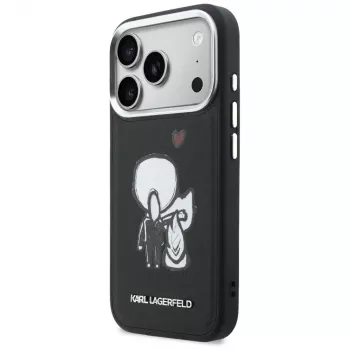 KARL LAGERFELD Karl & Choupette Back Logo MagSafe pouzdro pro iPhone 17 Pro černé