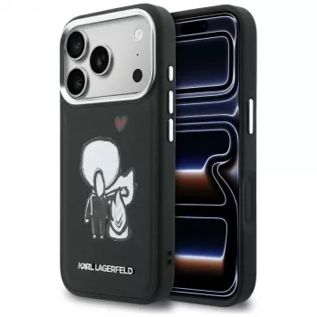 KARL LAGERFELD Karl & Choupette Back Logo MagSafe pouzdro pro iPhone 17 Pro Max, černé