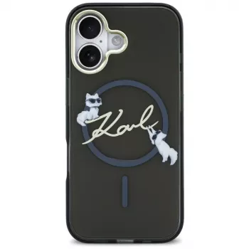 Karl Lagerfeld IML Choupettes KarlScript Logo MagSafe pouzdro pro iPhone Air, černé