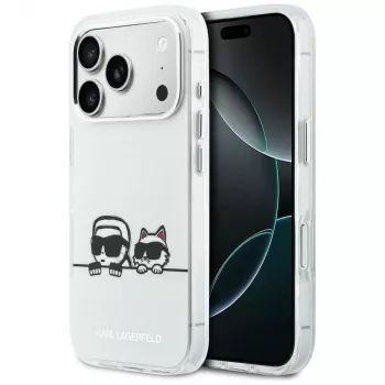 KARL LAGERFELD IML Karl & Choupette Peekaboo Logo MagSafe pouzdro pro Apple iPhone 17 Pro, bílé