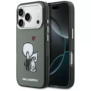 KARL LAGERFELD Karl & Choupette Back MagSafe pouzdro pro iPhone 17 Pro Max, černé