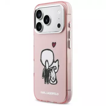 KARL LAGERFELD Karl & Choupette Back MagSafe pouzdro pro iPhone 17 Pro, růžové
