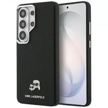 Karl Lagerfeld Saffiano KC Metal Logo MagSafe pouzdro pro Samsung Galaxy S26 Ultra černé