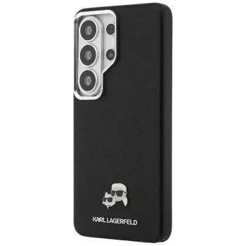 Karl Lagerfeld Saffiano KC Metal Logo MagSafe pouzdro pro Samsung Galaxy S26 Ultra černé