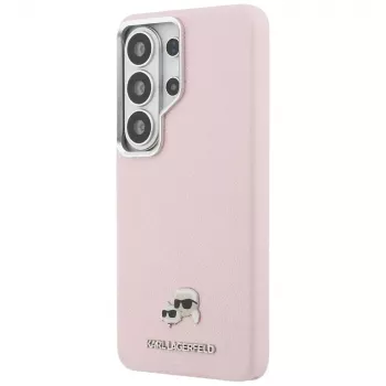 KARL LAGERFELD Saffiano KC Metal Logo MagSafe pouzdro pro Samsung Galaxy S26 Ultra - růžové