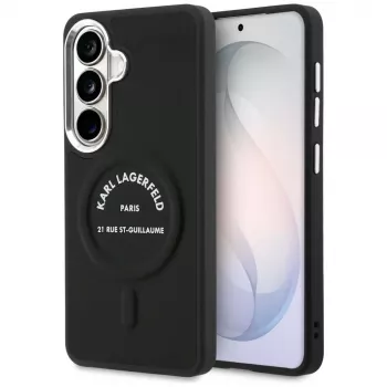 Karl Lagerfeld Embossed Ring RSG Logo MagSafe pouzdro pro Samsung Galaxy S26+ černé