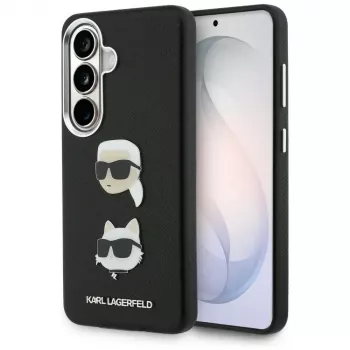 KARL LAGERFELD Saffiano DoubleHeads Metal pouzdro pro Samsung Galaxy S26, černé