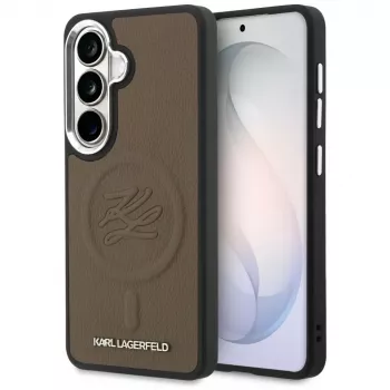KARL LAGERFELD Embossed Ring Initials MagSafe pouzdro pro Samsung Galaxy S26+ hnědé