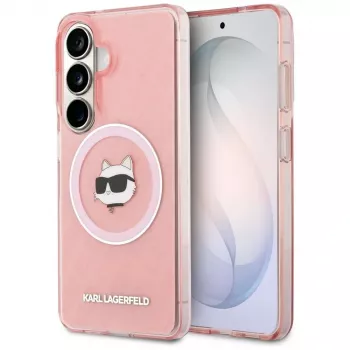 Karl Lagerfeld IML Repeated Choupette MagSafe pouzdro pro Samsung Galaxy S26+ růžové