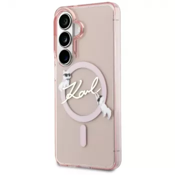 Karl Lagerfeld IML KC Script MagSafe pouzdro pro Samsung Galaxy S26 růžové