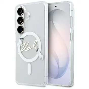 KARL LAGERFELD IML KC Script MagSafe pouzdro pro Samsung Galaxy S26+ transparentní