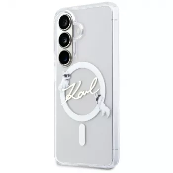 KARL LAGERFELD IML KC Script MagSafe pouzdro pro Samsung Galaxy S26+ transparentní