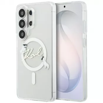 Karl Lagerfeld IML KC Script MagSafe pouzdro pro Samsung Galaxy S26 Ultra (transparentní)