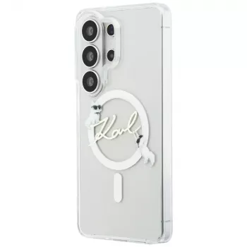Karl Lagerfeld IML KC Script MagSafe pouzdro pro Samsung Galaxy S26 Ultra (transparentní)