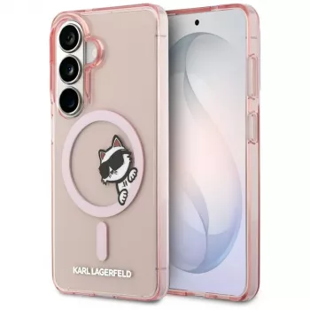 Karl Lagerfeld IML Peekaboo Choupette MagSafe pouzdro pro Samsung Galaxy S26 - růžové