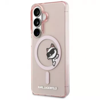 Karl Lagerfeld IML Peekaboo Choupette MagSafe pouzdro pro Samsung Galaxy S26 - růžové
