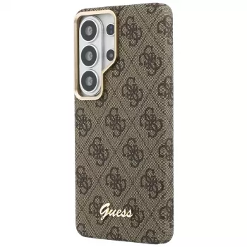 Guess 4G Script MagSafe pouzdro pro Samsung Galaxy S26 Ultra (hnědé)