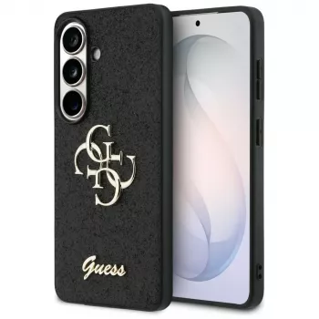 Guess Fixed Glitter Big 4G Metal Logo pouzdro pro Samsung Galaxy S26 (černé)