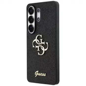Guess Fixed Glitter Big 4G Metal Logo pouzdro pro Samsung Galaxy S26 Ultra (černé)