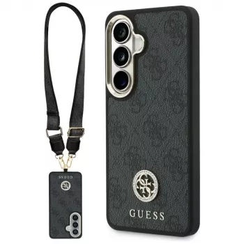 Guess 4G Big Rhinestone Triangle Strap MagSafe sada pouzdra na telefon pro Samsung Galaxy S26 - černá