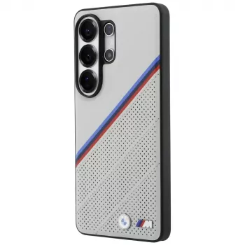 BMW Tricolor Metal Logo MagSafe pouzdro pro Samsung Galaxy S26 Ultra šedé